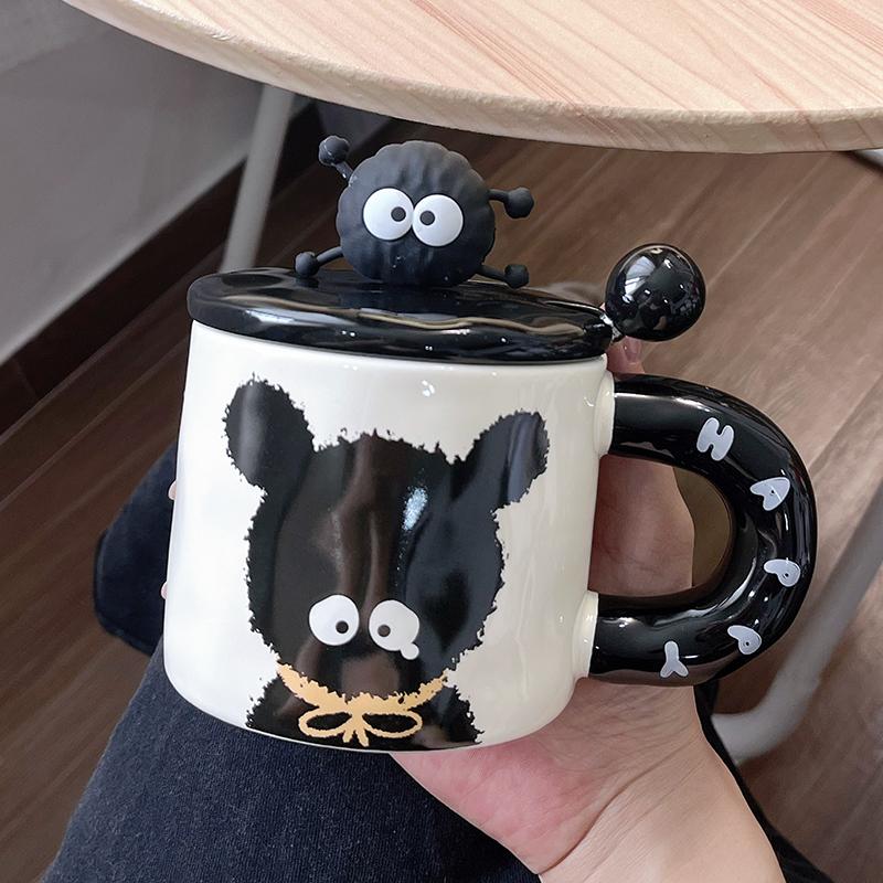 Кружка-шар для угля с крышкой, керамическая чашка для питья, подарок на день рождения для друзей, забавные и креативные мужские и женские кофейные чашки