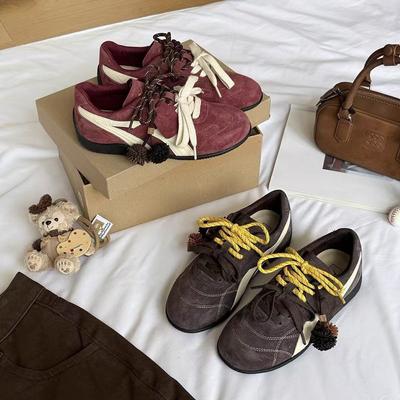 Туфли-шишки~ 2025 осень новые ретро американские немецкие тренировочные туфли женские на плоской подошве повседневные спортивные Forrest Gump кроссовки для бега