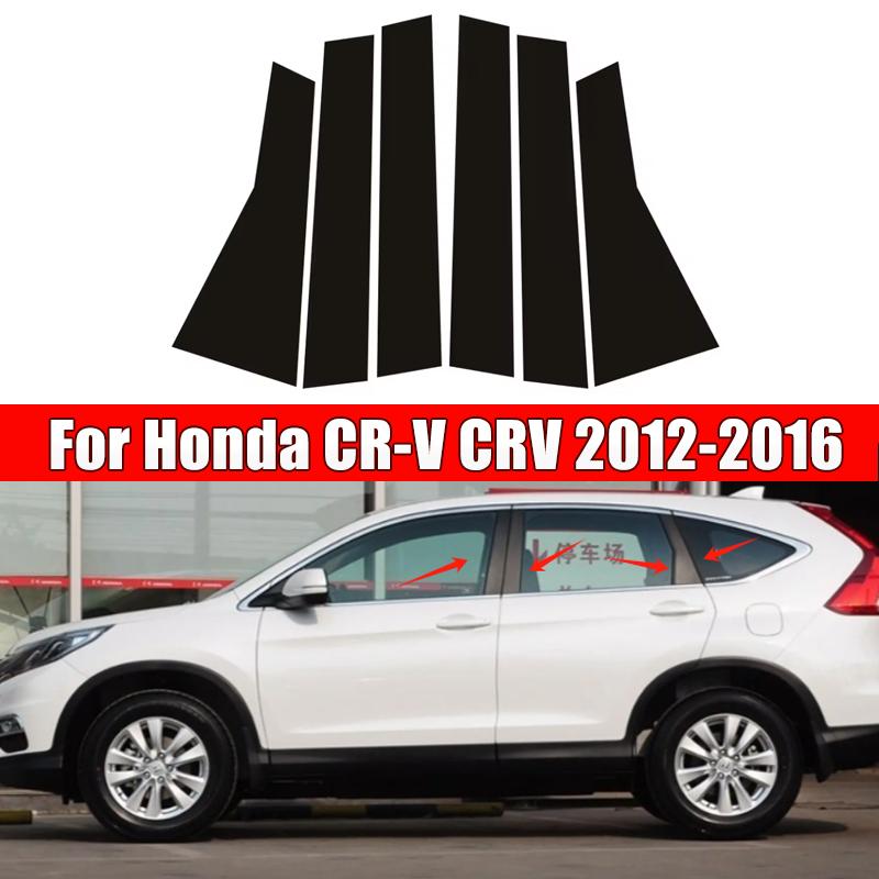 6 шт. Наклейки на стойки кузова и оконные стойки автомобиля для Honda CR-V CRV 2012-2016 2013 2014 2015 Аксессуары для стайлинга авто