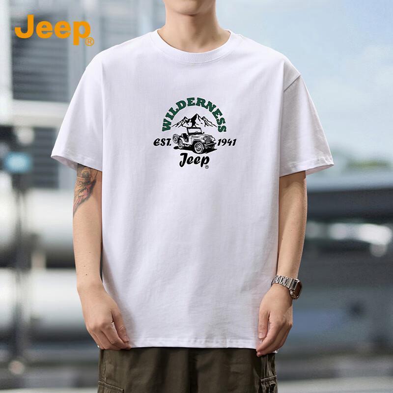 Jeep Мужская футболка с коротким рукавом, 100% хлопок