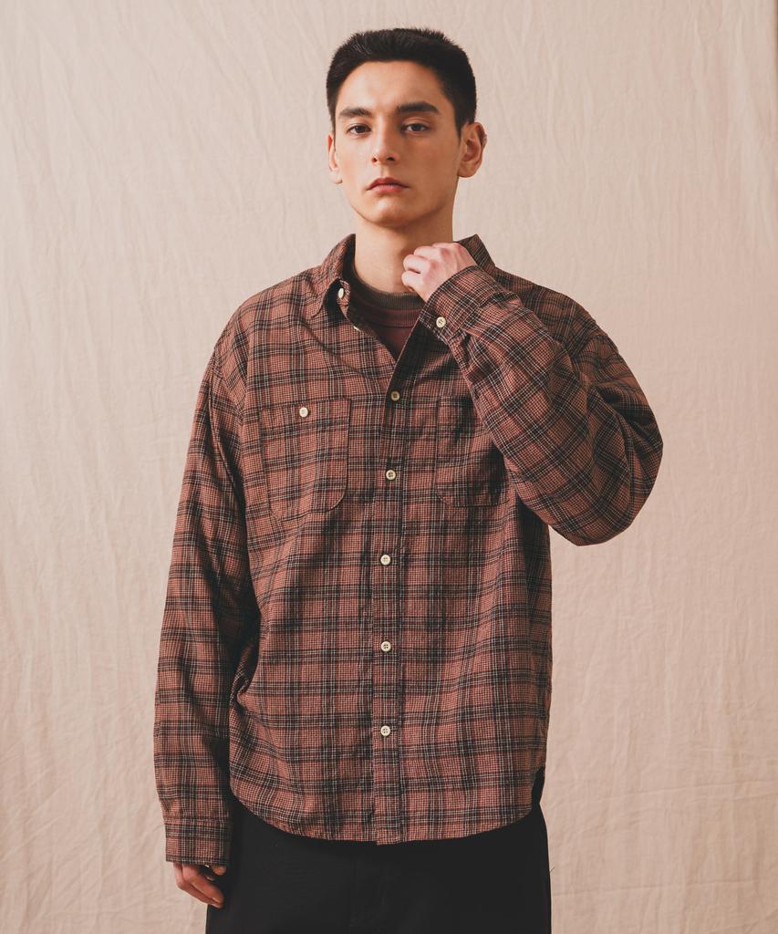 PERSTEP Downtown Check Shirt Burgundy Juls4681