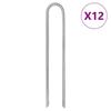 VidaXL Tent Pegs 12 Pcs U-shaped 30cm Ø7mm Galvanized Steel, Ground Stake, Ground Anchor, Camping Peg 4009346