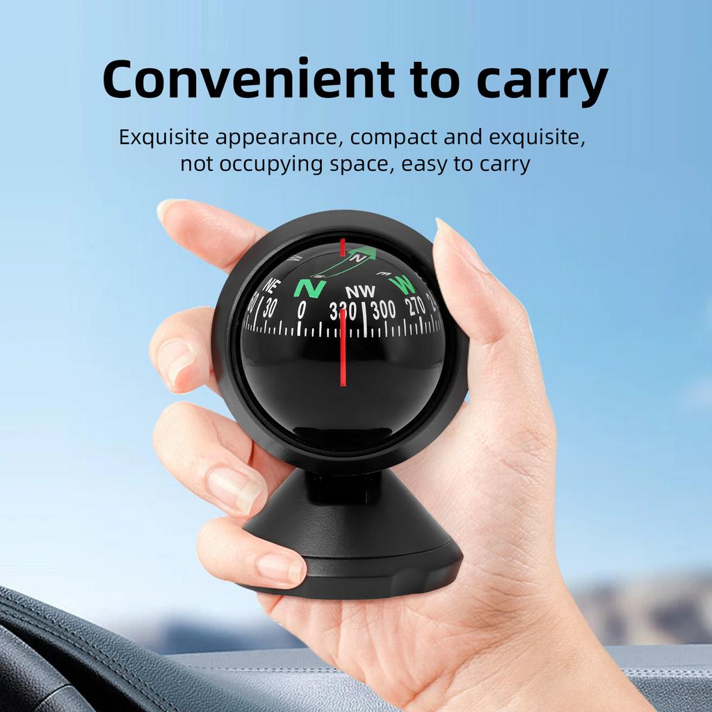 Автомобильный компас для морского судна, грузовика, регулируемый направляющий шарик, навигационный компас с креплением на приборной панели, портативный компас для указания направления, походный компас