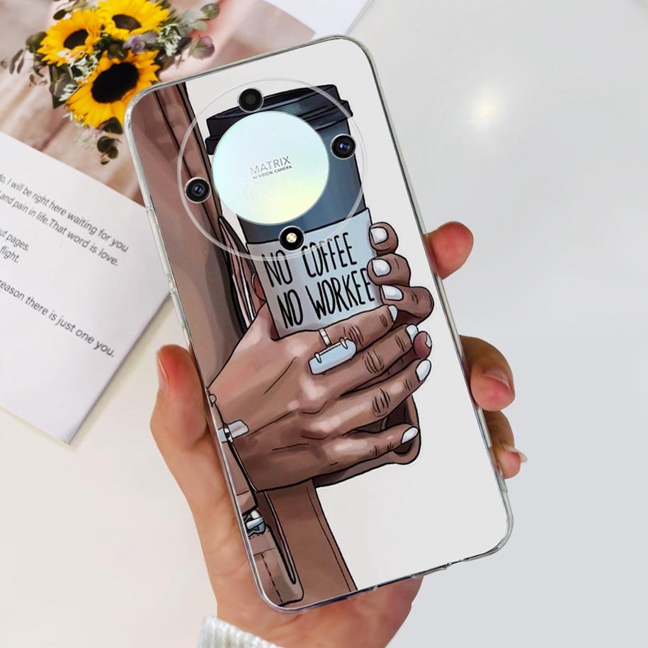 Чехол для Honor X9b 5G 2023 Модный Цветочный Прозрачный Силиконовый Мягкий Задний Чехол Для Honor X9a RMO-NX1 Funda HonorX9 X 9 X 9B X 9A Coque