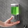 Non-punching Manual Presse Soap Dispenser Bathroom Wall Mount Shower Shampoo Hanging Traceless Pastes Transparent Soap Dispenser