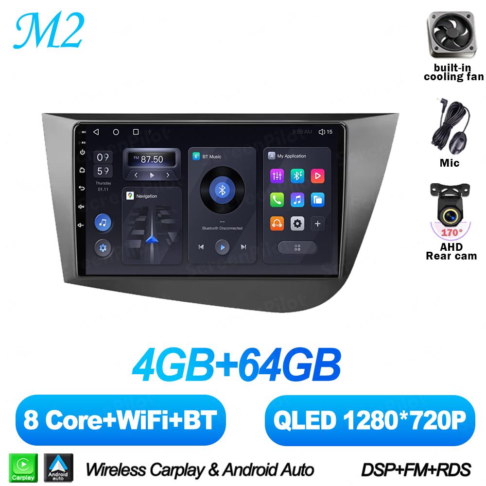 Android 16 For Seat Leon 2 MK2 2005-2012 Car Radio Stereo Head Unit Multimedia Video Player GPS Navigation 2K QLED 8 Core 5G RDS