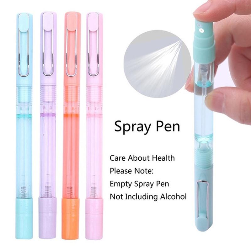 2/4Pcs Spray Pen Portable Refillable Spray Bottle Writing Pens School Office Gel Pens Students Supply Color Random