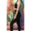 High Waist Black Bustier And Tights Sports Set