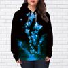 Womens Fashion Purple Butterfly Print Loose Hoodie Tops Blouse Sweatshirt Casual Long Sleeve Pullover Tops