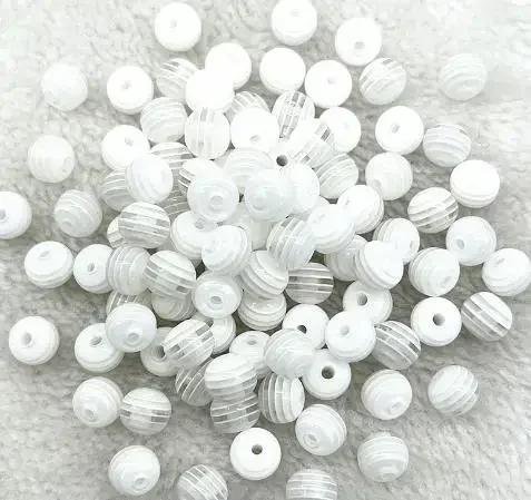 TX02 50pcs 8mm Gorgeous Round Transparency Loose Beads Stripe Jewelry Department DIY Affordable Bracelet Trend Accessories Beads