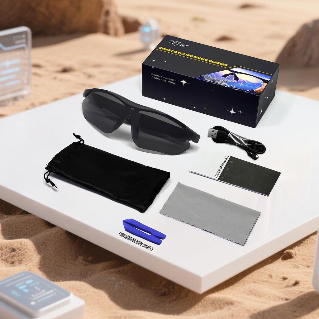 Bluetooth-очки для езды на велосипеде QY-pro03: Умные очки для спорта на открытом воздухе с защитой от УФ-излучения и функциями музыки/звонков