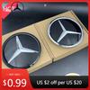Car Sticker 2025 For Benz 1Pc Car Front Grille Star Logo Badge Mirror Bottom 3D ABS Logo for Mercedes-Benz W205 W176 W212 W218 C