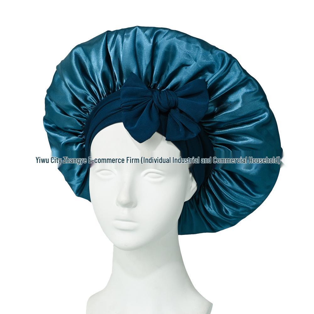 Women's Satin Silk-Style Adjustable Nightcap for Hair Protection