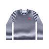 COMME des GARCONS PLAY SPACE INVADERS L/S Полосатая Красная Эмблема 'Navy' Мужская AZ-T324-051