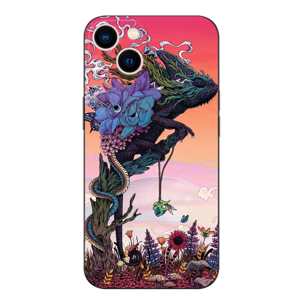 Черный ТПУ чехол для OPPO Reno 6 5 3 4 4Z 4F SE 5F 5Z PRO PLUS lite 6 6z 4G 5G иллюстрация Шаньхайцзин