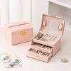 Rings Necklace Jewelry Holder PU Leather Jewelry Storage Case Simple Square Jewelry Box Vacation