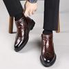 Хлопковые кожаные туфли мужские зимние кожаные мужские хлопковые туфли business casual шерстяные теплые ботинки-челси