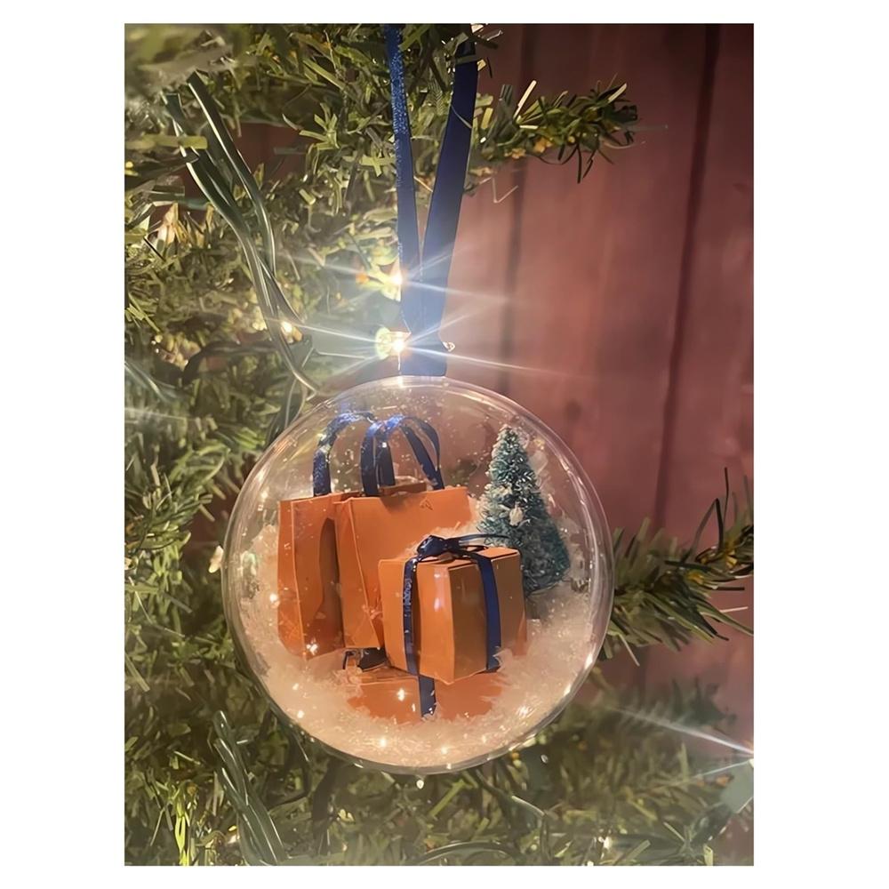 Рождественский прозрачный безделушка, пластиковый рождественский елочный орнамент, украшения для дома и офиса
