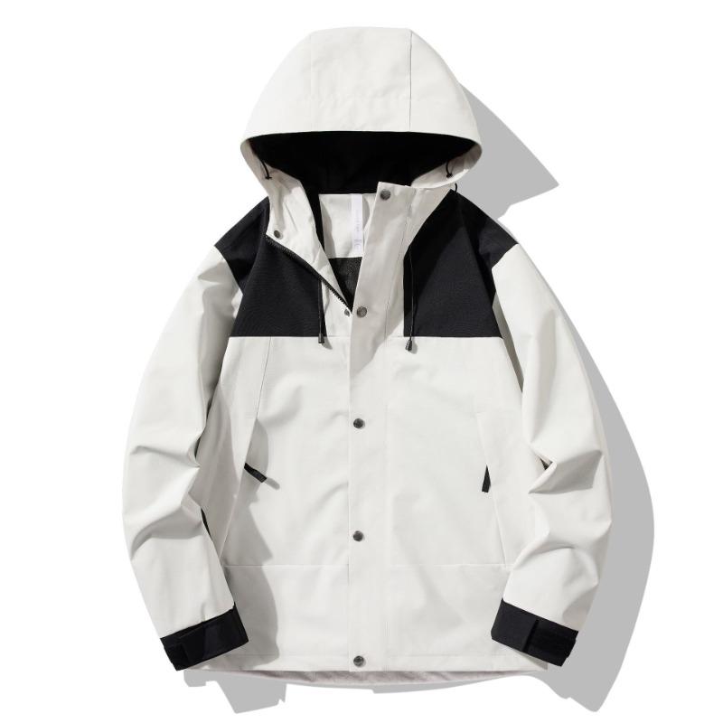 Cozy Up Men's Softshell Jacket with Hood Waterproof Windbreaker Lightweight Rain Shell Jacket for Outdoor Hiking Travel