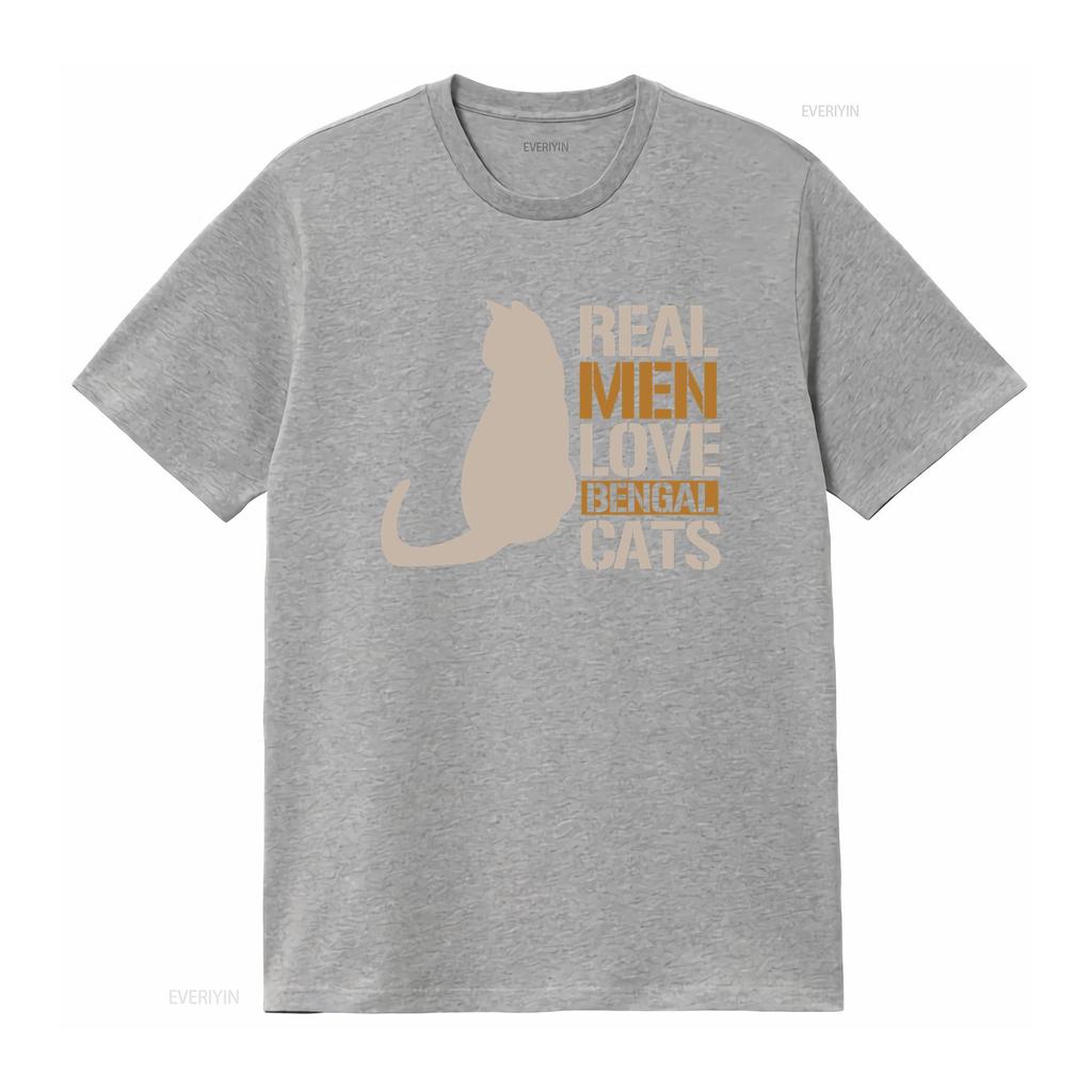 Cat Dad T Shirt Owner Bengal Real Men Love Cats vintage Washed designer clothes Stylish homme Casual Breathable Unisex
