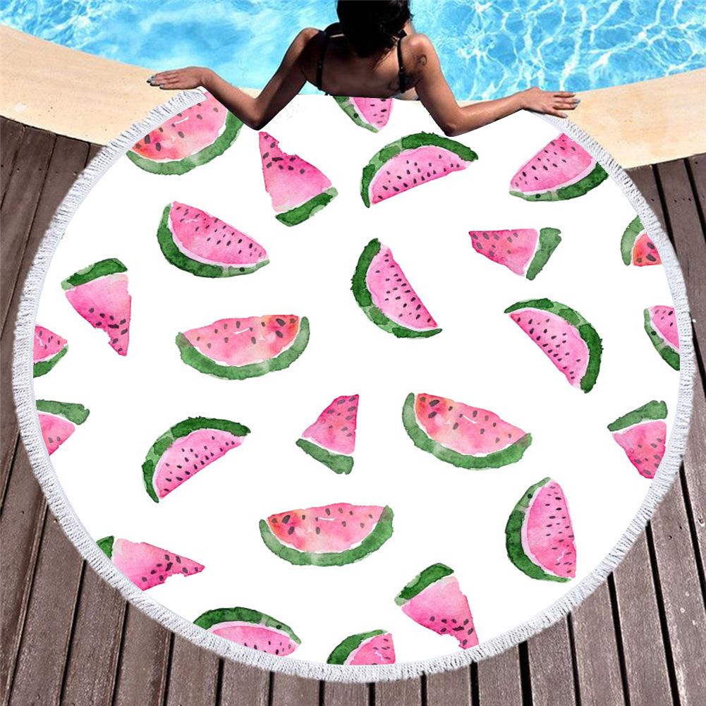 Круглое пляжное полотенце WHQ 600G 150CM с геометрическим принтом пончиков ПОЛОТЕНЦА ДЛЯ ДУША ИЗ МИКРОФИБРЫ Круглые банные полотенца Bohemia Шаль Коврик Толстый
