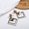 Fashion Korean Metal Drop Earrings Women Multi Geometry Square Presentation Earrings Gifts Jewelry