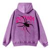 Fashion Womans Washed Hoodie Scream Spiders Cobwebs Printing Tops Warm Cotton Oversize Pullover Couple Clothes