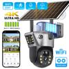 4K 8MP Wireless Solar Camera Lens Dual Screen WiFi IP Videocamema PIR Motion Detection PTZ Security Protection Monitor Cam