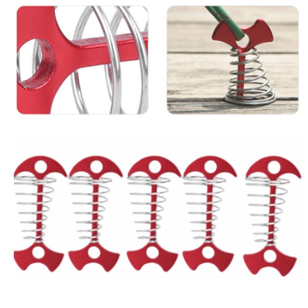 5 Pcs Spring Buckle Deck Anchor Pegs Adjustable Fishbone Deck Anchor Ground Anchor Tents Canopies