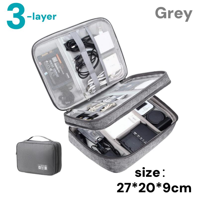 Портативная дорожная сумка-органайзер для хранения электронных кабелей и аксессуаров, для зарядных устройств, внешних аккумуляторов - практичный чехол