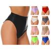Womens Swimsuit Glossy Solid Color High Waist Briefs Underwear Swimsuit Bottom Beach Pool Party Sunbathing Swimwear