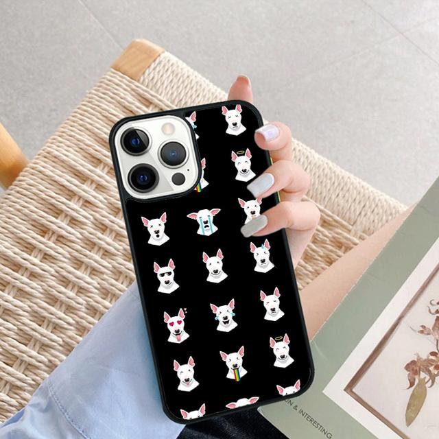 Bull Terrier Dog Puppies Funny Phone Case For iPhone 16 15 14 plus XR XS 11 12 13 Pro max Bumper Shell Cover coque