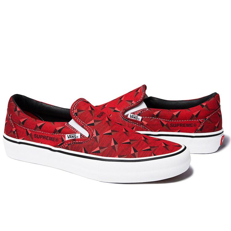 Слипоны Supreme x Classic Vans Pro 'Diamond Plate Red' VN0A347VTEH