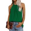 Summer Women's Vest Pleated Solid Color Loose Sleeveless Top Summer Vest Basic Casual Loose