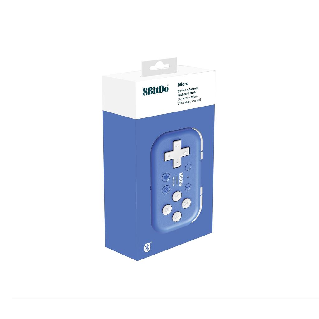 8BitDo Micro Bluetooth Gamepad Pocket Size Mini Controller для Raspberry Поддержка переключения режимов клавиатуры, Android, Pi, (синий)