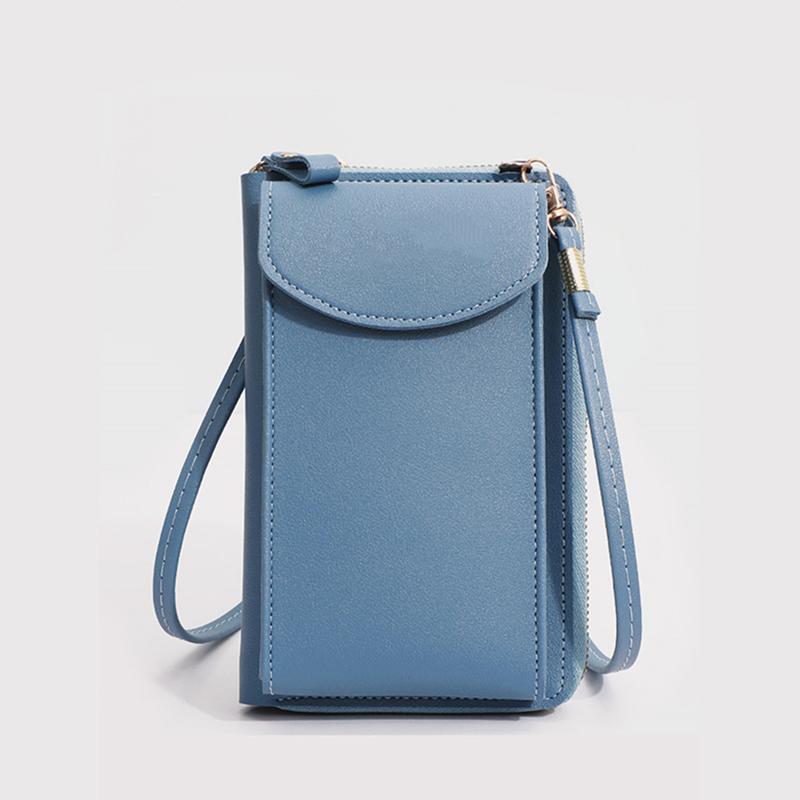 Women High Quality Cell Phone Pocket Fashion PU Leather Card Holders Small Crossbody Bag