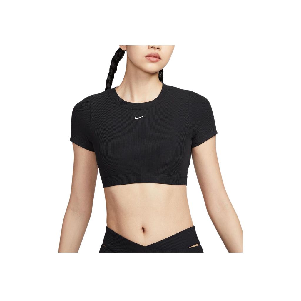 Nike Sportswear Classics Simple Solid Comfortable Short Sleeve Sports Underwear Women Underwear Black White HF5418-011