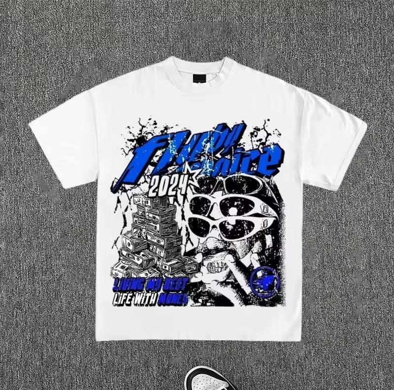 Men's Soft 100% Cotton Letter-Print Crew Neck Short-Sleeve T-Shirt All-Season Streetwear Shirt graphic t shirts