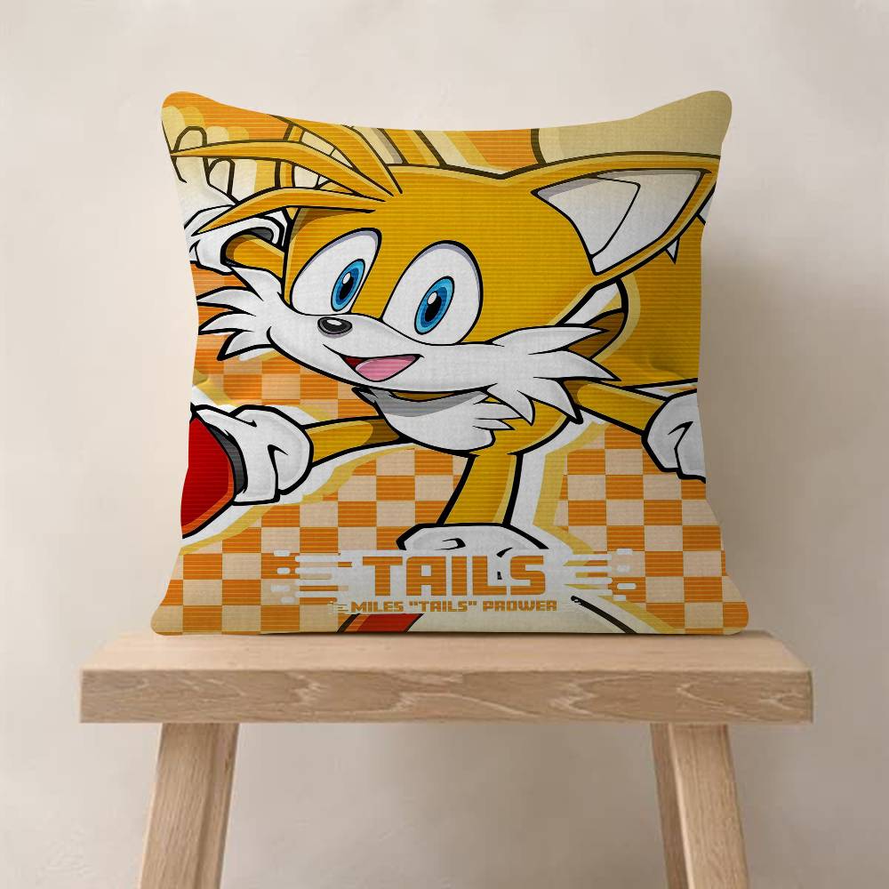 PC Classic Anime SSonic Characters Pillow Cushion Cover Pillowcase Living Room Sofa Home Decor Customized