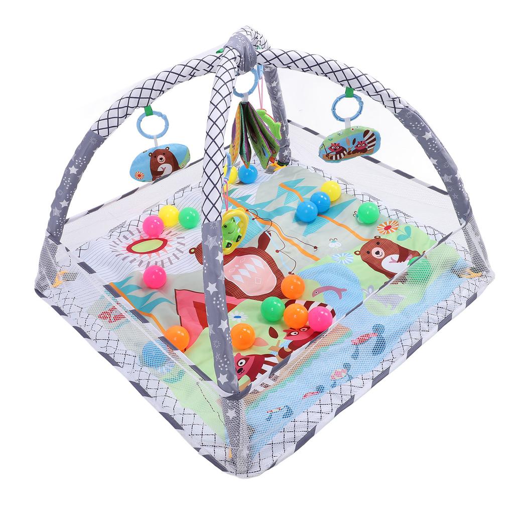 Детский игровой коврик для гимнастики с мячом, высококонтрастные игрушки для развития моторики новорожденного, игровой коврик для игры на животе для младенца