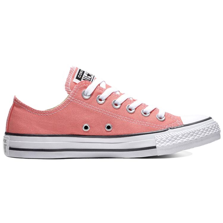 Converse Chuck Taylor All Star Canvas Нескользящие Прочные Дышащие Низкие Кеды для Скейтбординга Унисекс кроссовки Кораллово-Красные 161421C