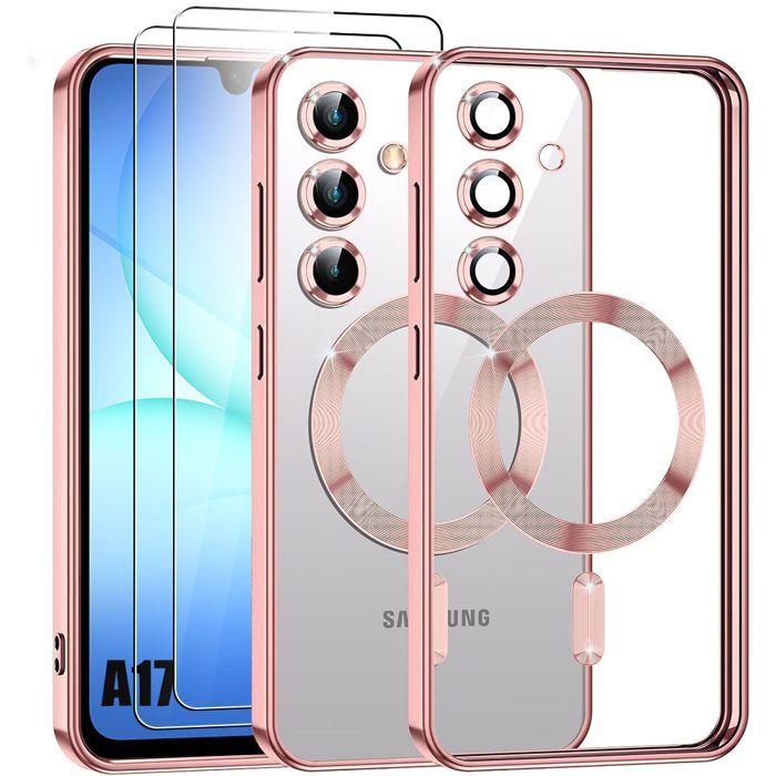 Coque de Protection - BOOLING - pour Samsung Galaxy A17 5G/4G - Anneau Magnétique - Rose - 2 Verres Trempés