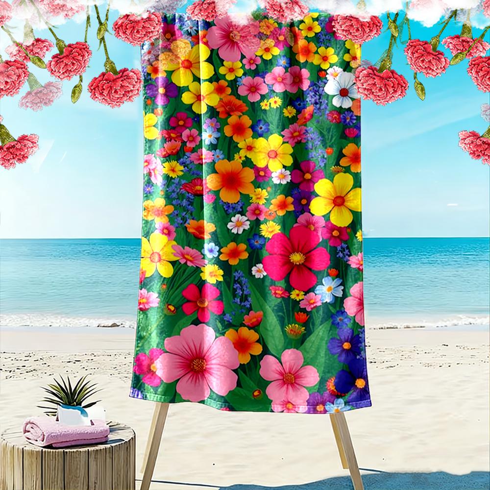 Colorful Flower Pattern Beach Towel Beach towel quick-drying for travel outdoor sports jogging beach and swimming
