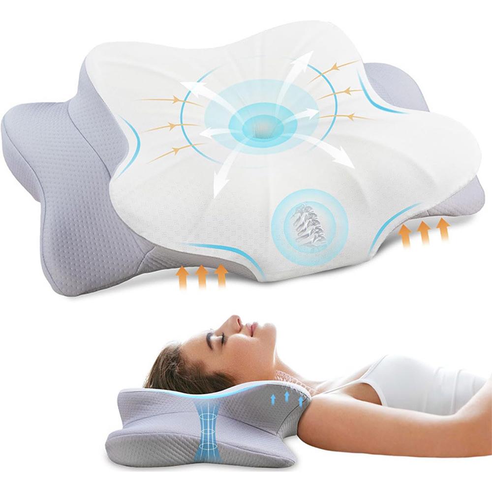 Cervical Pillow Ergonomic Cervical Spine Protecting Shoulder Neck Muscle Relax Butterfly Shaped Memory Foam Neck Pillow