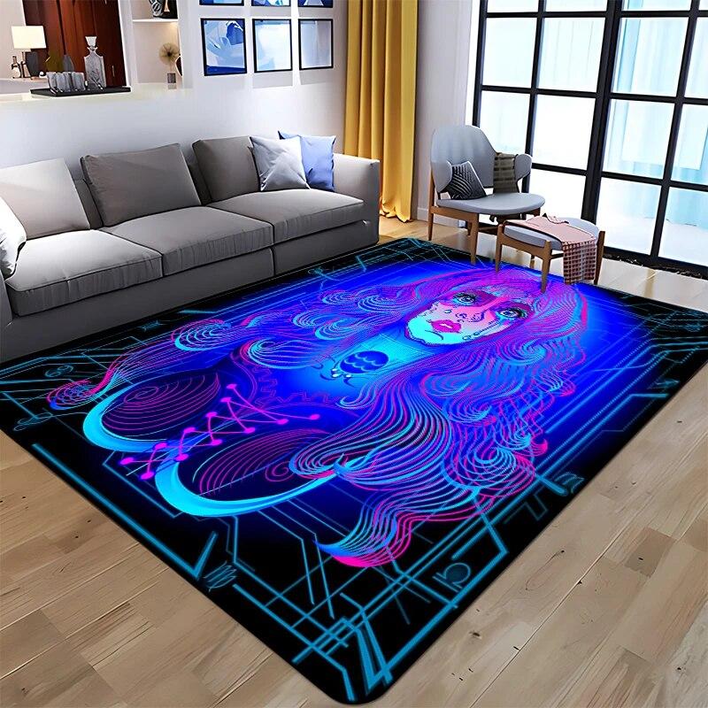 Twelve Constellations Printed Carpet Household Rug Children's Room Living Room Chair Bedside Modern Simple Floor Mat Kawaii Rug