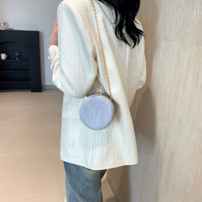 Простая сумка для ужина, новая женская сумка с цепочкой, фактура, легкая роскошная сумка через плечо, сферическая сумка, модная сумка через плечо