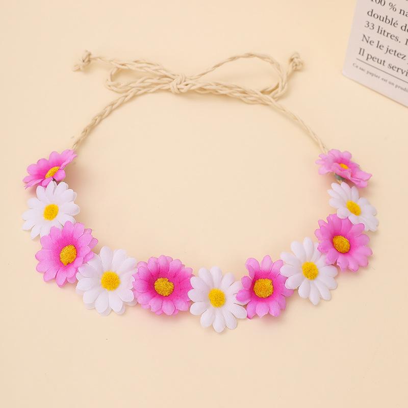 Artificial Daisy Flower Headband Bohemian Daisy Festival Headband Rope Hair Accessory Adjustable Bohemian Hair Band