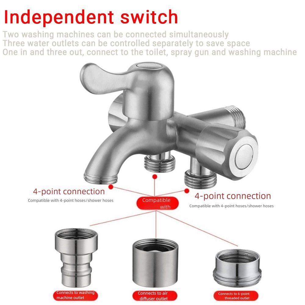 With Tape Stainless Steel Faucet with Washing Machine Outlet Angle Valve Faucet Toilet Diverter