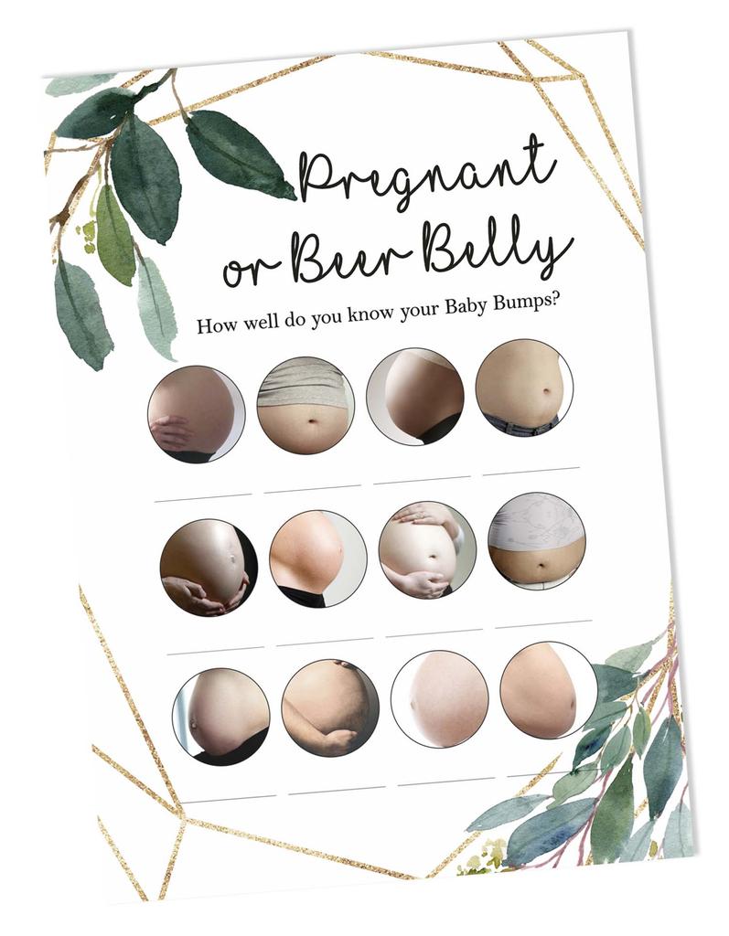 Inkdotpot Pregnant Or Beer Belly Games Party Supplies Activity Cards Baby Shower Game Ideas Baby Shower Gender Neutral Games Its A Boy Or