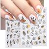 Abstract Line DIY Nail Stickers for Women Girls Nail Art Decorations Rose Gold Spring 3D Sliders for Manicure Nail Polish Decals
